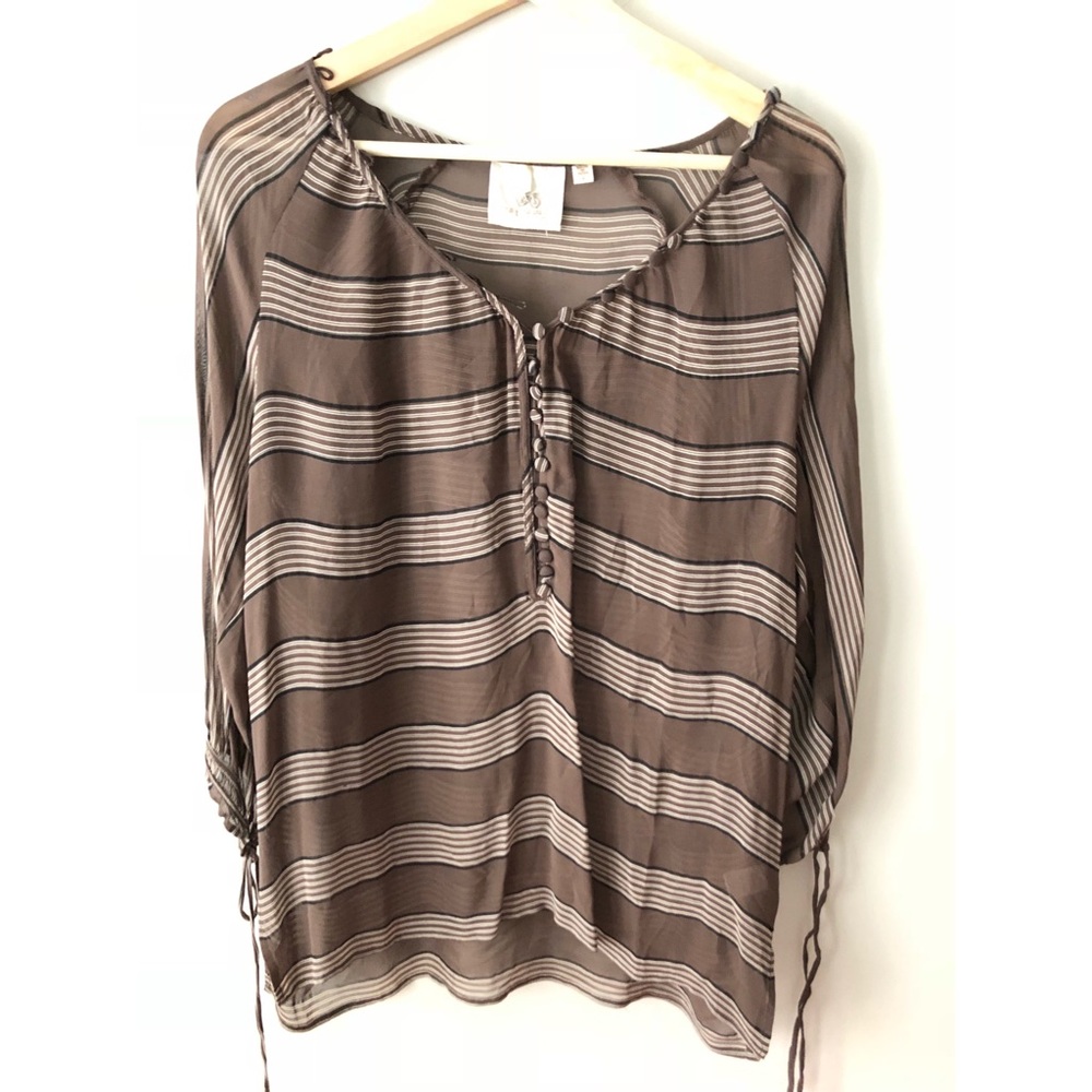 Anthropology • S • Sheer Striped Blouse